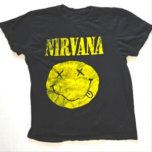 Black and Yellow Graphic Nirvana T-shirt